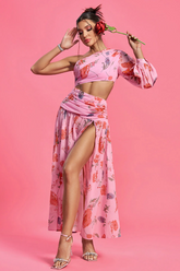 Emily Printed One Shoulder Dress
